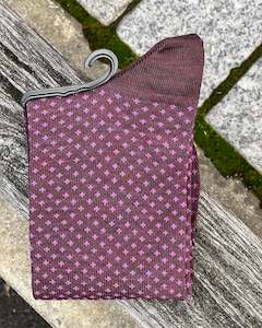 Accessories For Men Hats Sunglasses Scarves Belts Ties: Visconti Socks | Cotton Blend | 1 pair | Burgundy and Brown