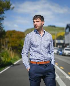 Berlin | Long-sleeve Shirt | 100% Cotton | Blue Paisley