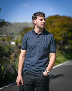 Brakeburn | Polo Shirt | Navy Tile
