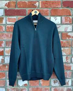 Silverdale | Pure Wool Pullover With 1/4 Zip | Dark Teal