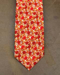 Buckle | Tie & Matching Pocket Square | Orange & Red
