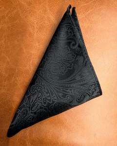 Pocket Square | Black Paisley