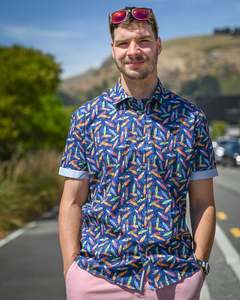 Shirts For Men Formal Shirts Business Shirts And Casual Shirts: Jimmy Fox | Short-sleeve Shirt | Cotton | Surfboard Motif