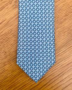 Silandro | Pure Silk Tie | Diamond Motif | Blue Circles