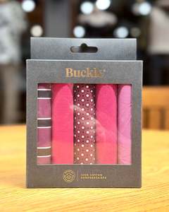 Buckle | Mens Handkerchief 5-Pack | 100 % Cotton |  Shades of Red