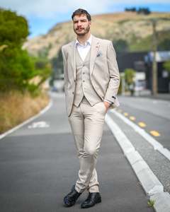 Savile Row | Linen-Merino Suit Trousers | Asher | Sand