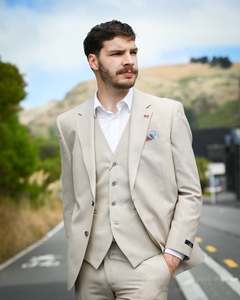 Savile Row | Linen-Merino Suit Jacket | Asher | Sand