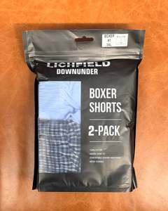 Pajamas: Lichfield | The Boxer | Twin Pack | Blue Check + Light Blue Plain