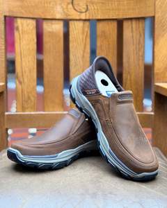 Skechers | Genuine Leather Loafer-style Shoes | Brown