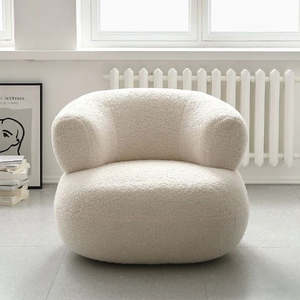 Chairs: Nova Boucle White Armchair