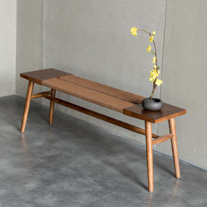 Japandi Rope Woven Dining Bench