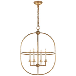 Designer Pendant Lights: Desmond Open Oval Lantern in Gild