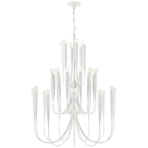 Acadia Large Chandelier in Plaster White