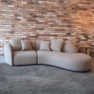 Sofas: Curvar Boucle Fabric Sofa Medium
