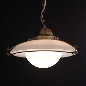 Nz Stocked: Custer White Glass Pendant - Small