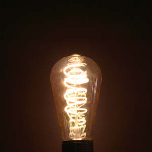 Nz Stocked: ST64 Amber Glass Spiral Filament 4W 2700K LED Dimmable E27 Light Bulb