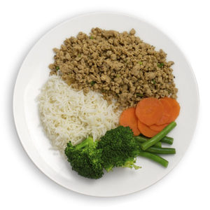 Meals: TURKEY MINCE WITH BASMATI RICE AND MIXED VEGITABLES - Muscle Chow