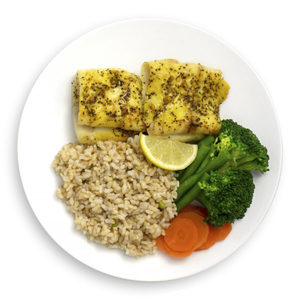Meals: White Fish and Brown rice with Mixed Vegetables - Muscle Chow