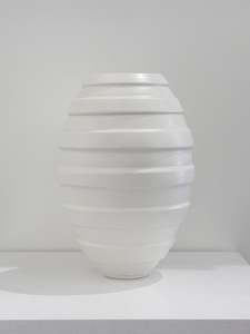 John Parker: #25-6 MATT WHITE RIDGED VESSEL