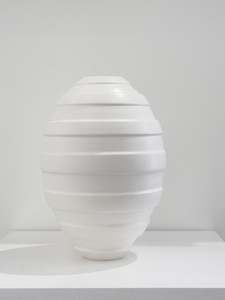 John Parker: #25-4 MATT WHITE RIDGED VESSEL