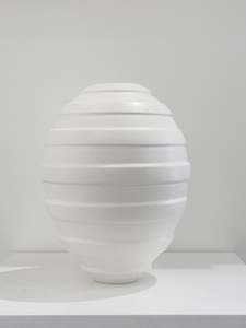#25-3 MATT WHITE RIDGED VESSEL