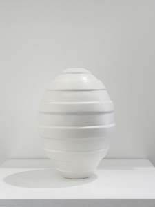 John Parker: #25-2 MATT WHITE RIDGED VESSEL