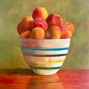 Alexandra Tylee: STRIPED BOWL WITH APRICOTS