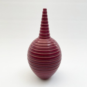 #25 BURGUNDY GROOVED CONICAL NECKED BOTTLE