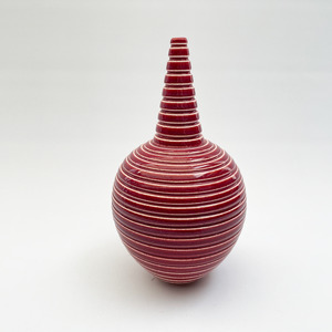 #24 BURGUNDY GROOVED CONICAL NECKED BOTTLE