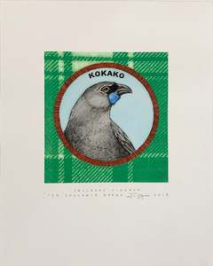 NZ NATIVE BIRD SOUVENIR BADGE - KOKAKO