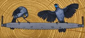 Jo Ogier 1: THE KOKAKO AND THE SAW - WOODCUT