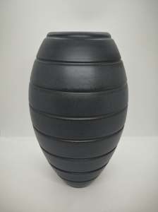 John Parker: #24-4 MATT BLACK GROOVED VESSEL