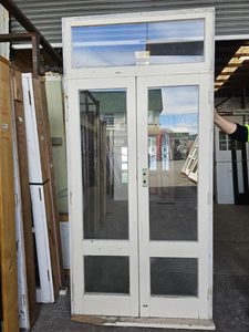 Products: External Painted 2 Pane French Door with Toplight Musgroves