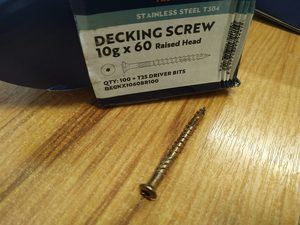10g x 60mm RSD Torx Deck Screw Bronze Stainless Musgroves