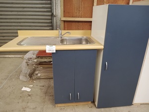 Products: Blue Kitchenette with Cream Bench Top Musgroves