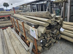 Pine Half Round Post H4 150-200mm x 3000mm Musgroves