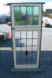 Wooden Leadlight Window with Coloured Pattern Musgroves