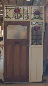 Products: Ext Painted 3 Panel + 1 Leadlight Pane Door Musgroves