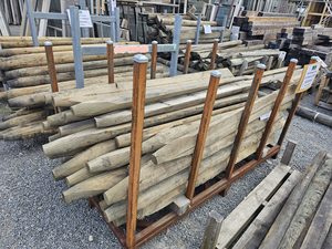 Products: Pine Half Round Post 125-145mm x 1800mm Musgroves