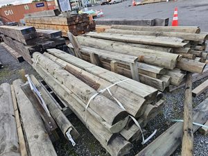 Pine 150-200mm Half Round Post 2700mm Long Musgroves