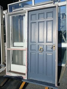 External Hardwood 12 Panel Door with Sidelight Musgroves