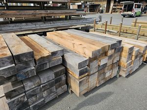 Products: Weathered Macrocarpa 200x100mm Sleepers Musgroves