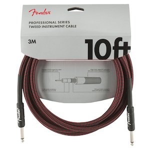 Fender Pro Series Straight to Straight Instrument Cable 10 foot Red Tweed - Musi&hellip;