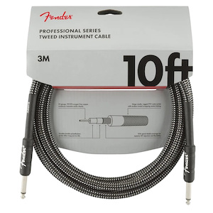 Fender Pro Series Straight to Straight Instrument Cable 10 foot Gray Tweed - Mus&hellip;