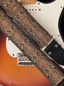 Atmos Nz Guitar Straps: Atmos Goldfinger Guitar Strap Black Leather