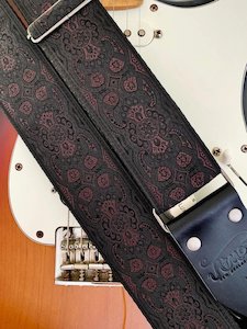 Atmos Black Magic Guitar Strap Black Leather