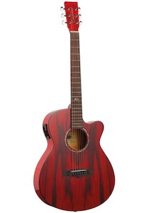 Tanglewood: Tanglewood Azure TA4CE-RD Super Folk Acoustic Gutiar Shimmer Red Gloss