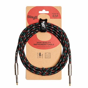 Stagg SGC6VT Vintage Tweed Instrument Cable 20ft-Black