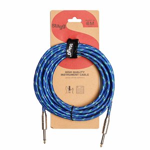 Stagg SGC6VT Vintage Tweed Instrument Cable 20ft-Blue