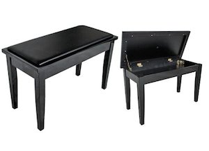 Samick: Samick BS15 Piano Bench with Vinyl Top - Ebony